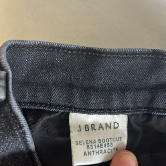 J Brand Selena bootcut frayed hem jeans in color Anthracite - Picture 5 of 10
